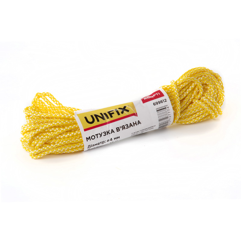 Фото Мотузка в'язана 5мм, 15м асорті UNIFIX