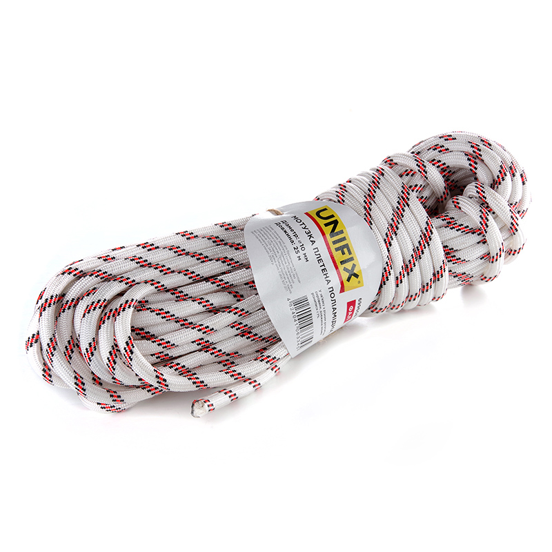 Мотузка плетена поліамідна (капронова) ФАЛ 10мм 25м UNIFIX