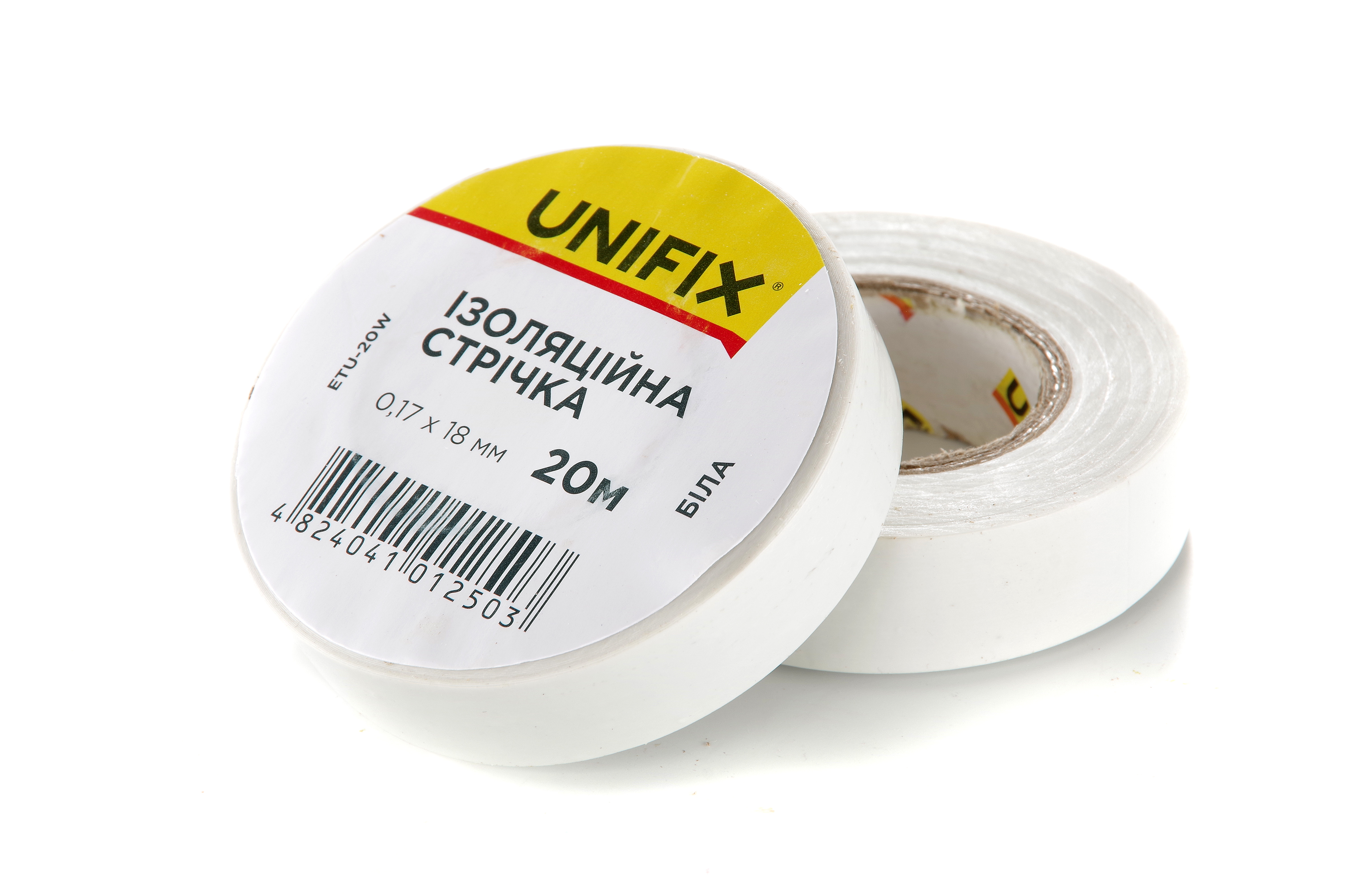Фото Изоляционная лента белая 0.17х18мм 25м (пачка, кратно 10шт) UNIFIX