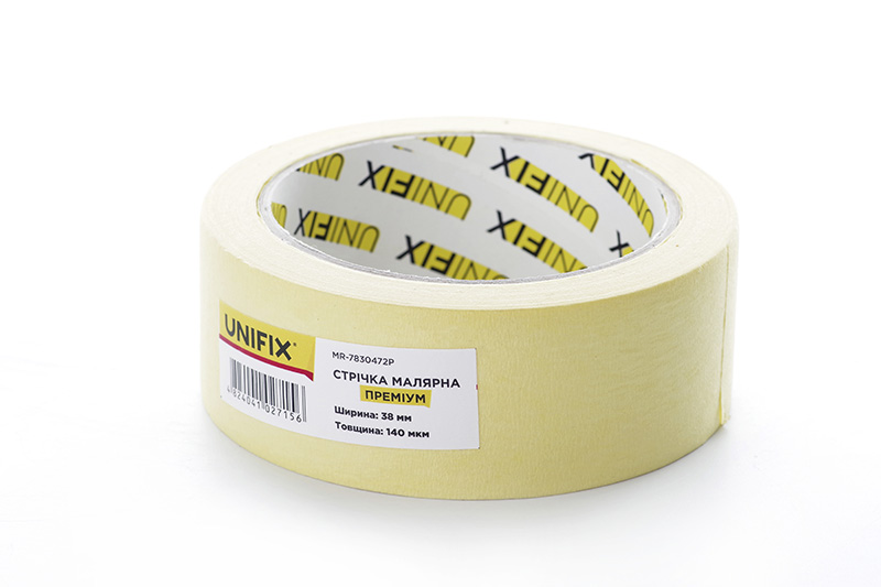 Фото Стрічка клейка малярна MR-7830472P преміум 38мм*40м UNIFIX