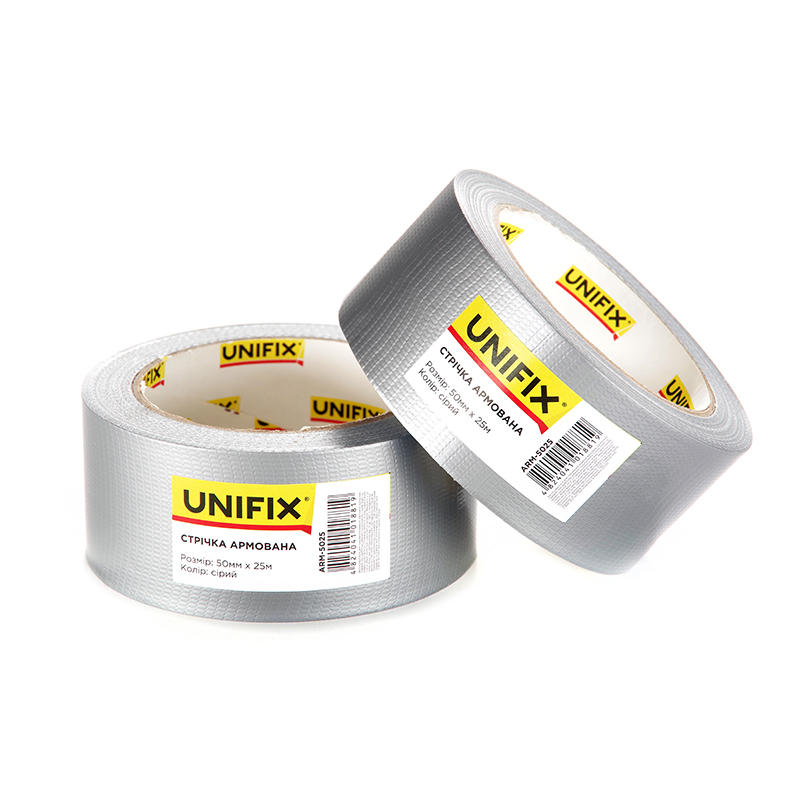 Стрічка клейка армована сіра 50мм*25м UNIFIX