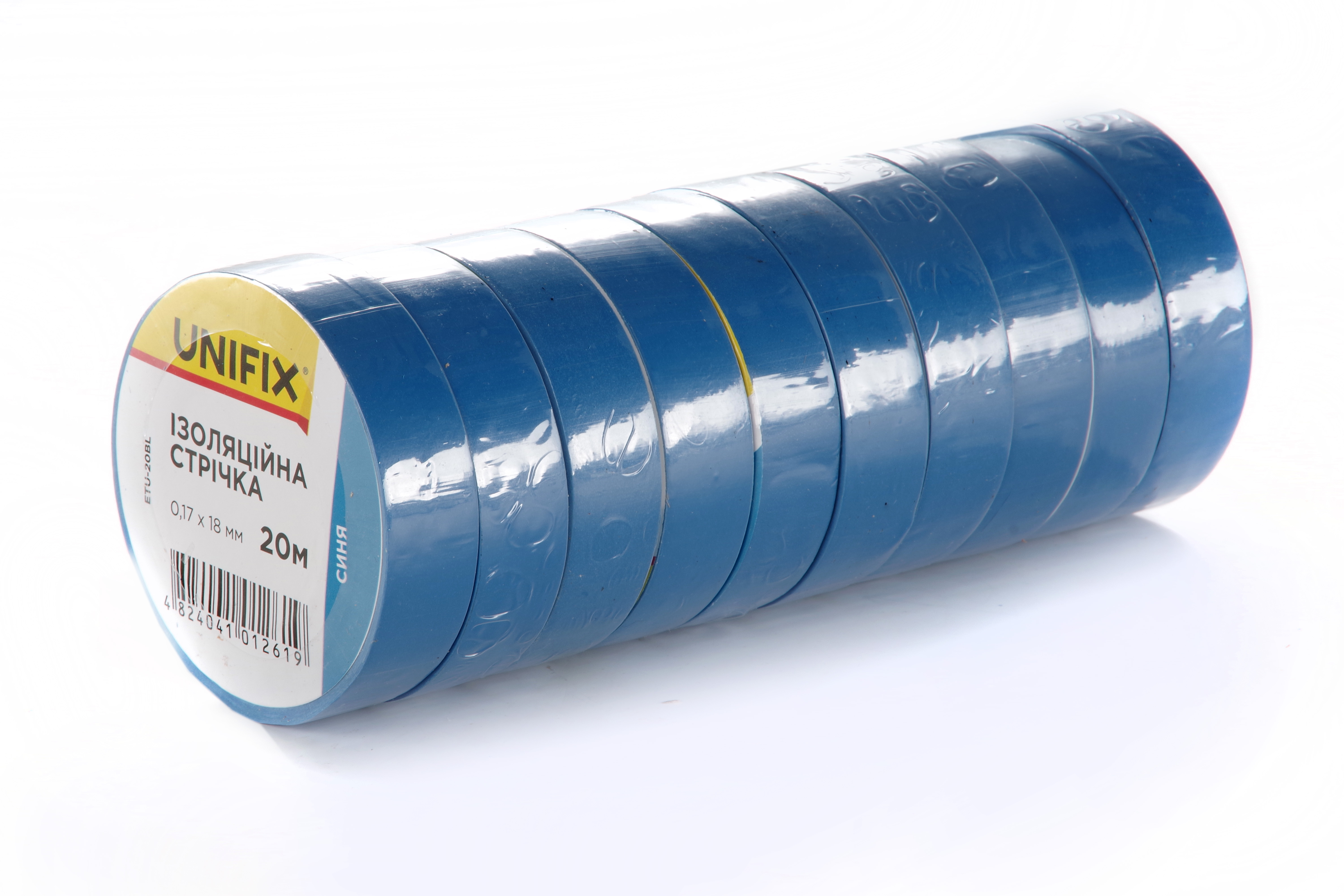 Фото Ізоляційна стрiчка синя 0.17х18мм 10м (пачка, кратно 10шт) UNIFIX