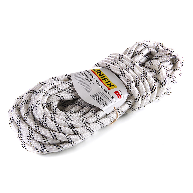 Мотузка плетена поліамідна (капронова) ФАЛ 12мм 25м UNIFIX