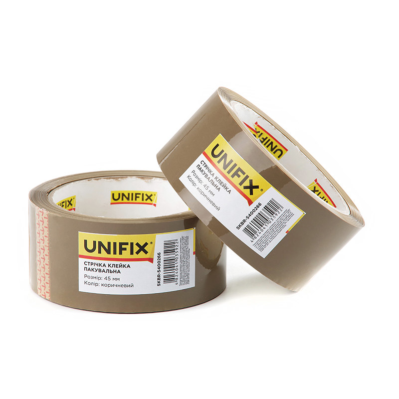 Фото Стрічка клейка пакувальна коричнева 45мм*200м SKBR-5400266 UNIFIX