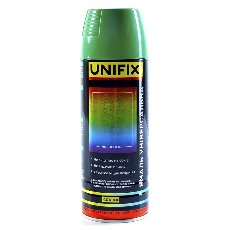 Фото Емаль універсальна акрилова RAL6029 зелений м'ятний глянець 400мл UNIFIX