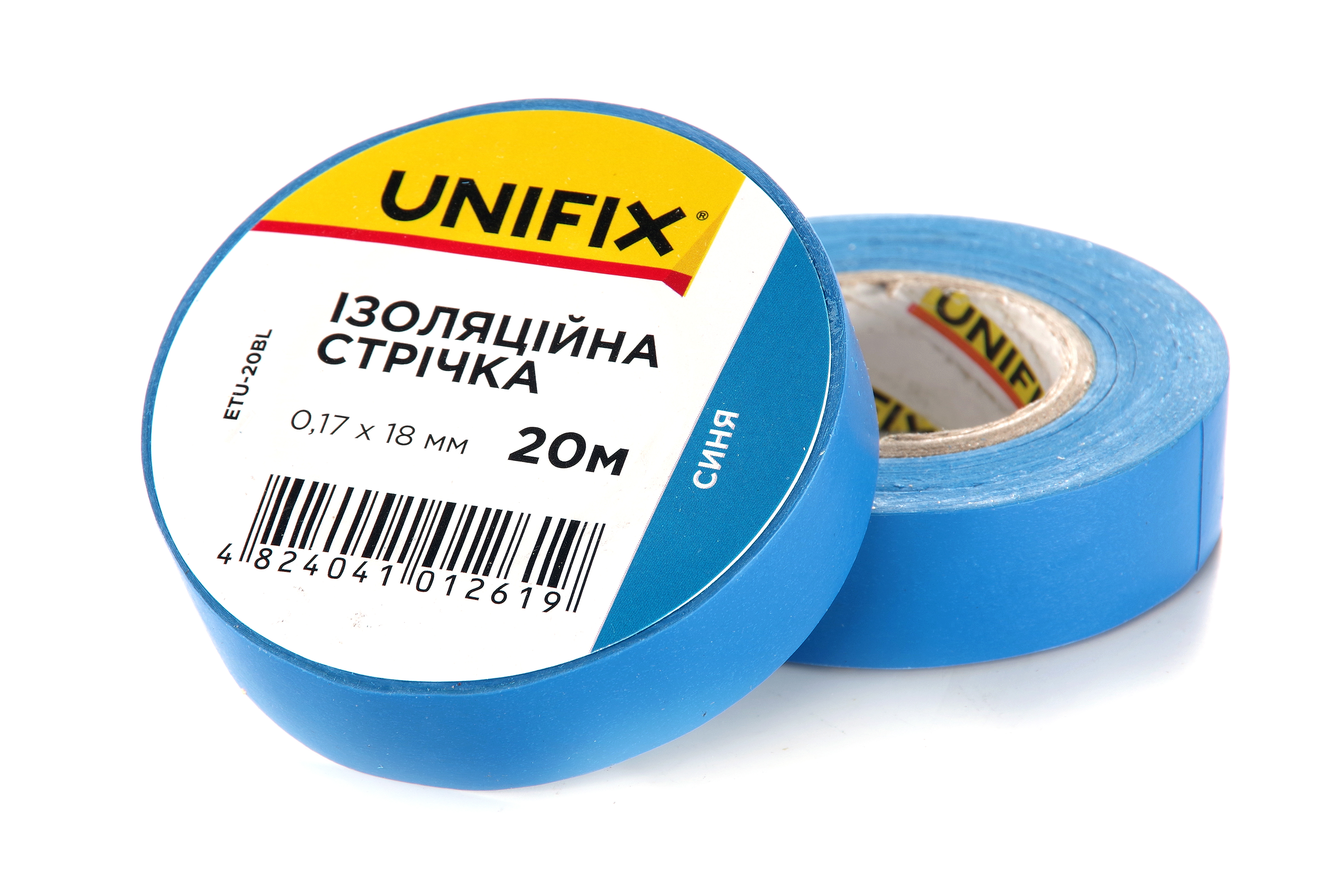 Фото Ізоляційна стрiчка синя 0.17х18мм 20м (пачка, кратно 10шт) UNIFIX
