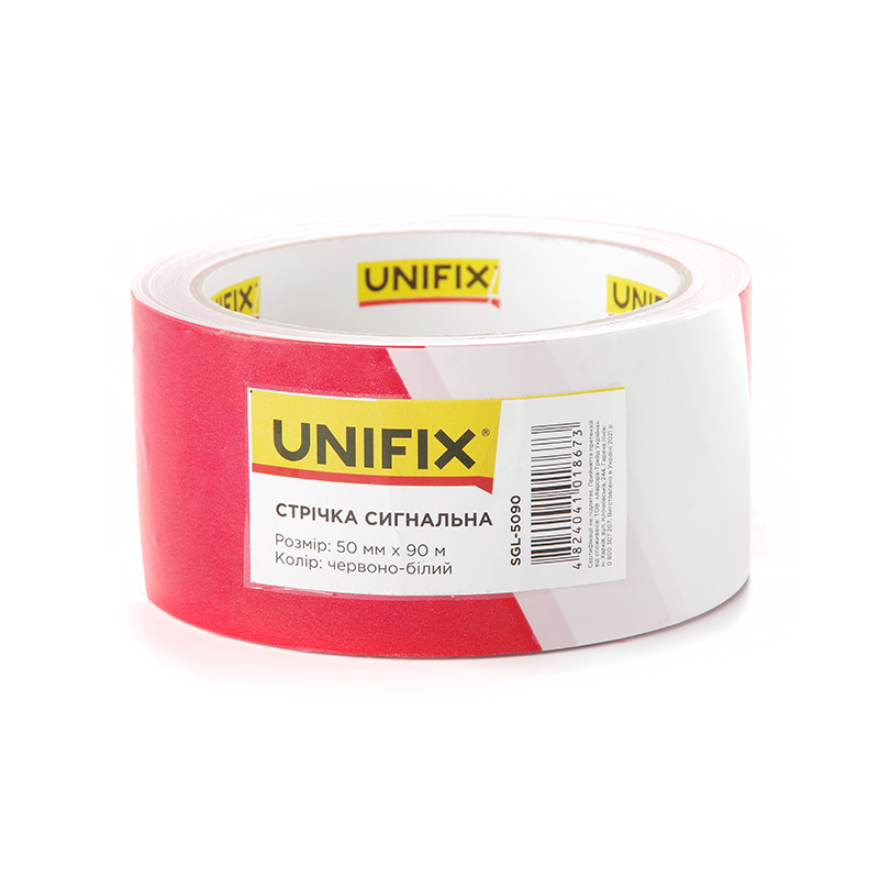 Фото Сигнальная лента 50мм*50м красно-белая UNIFIX