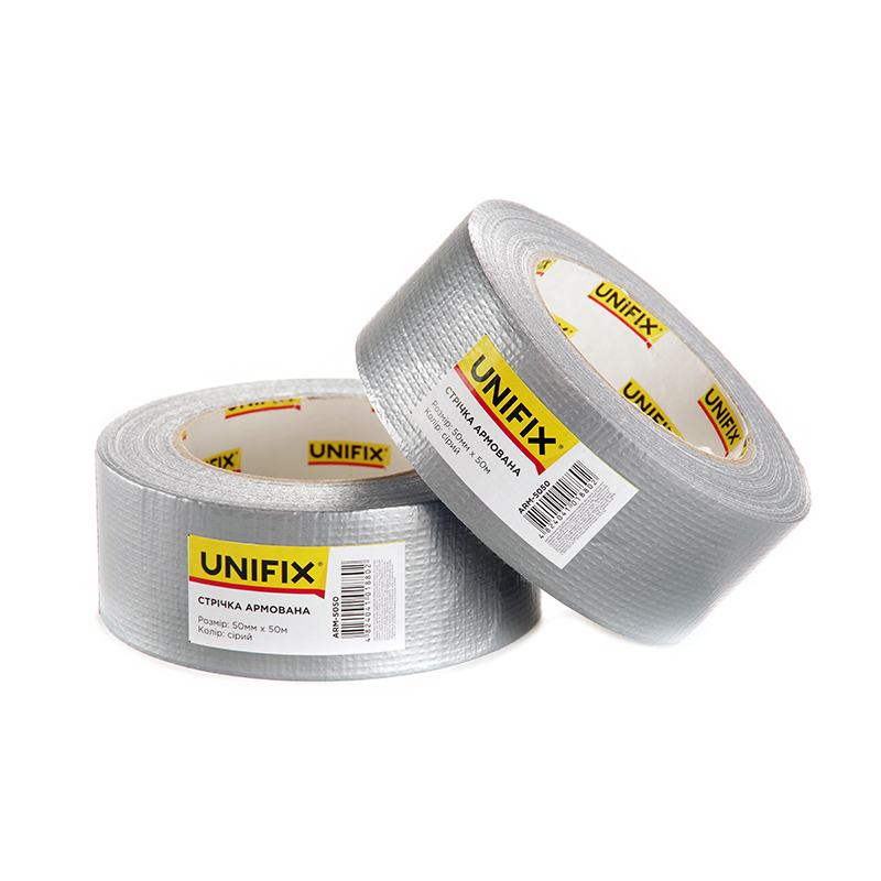 Стрічка клейка армована сіра 50мм*50м UNIFIX